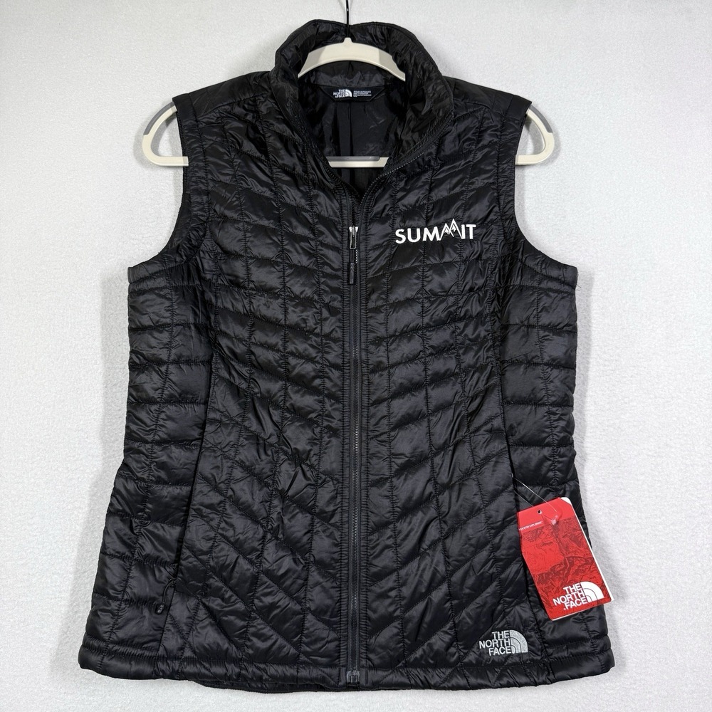 North Face Vest Women Medium Quilted Thermoball Trek Lightweight Puffer Logo NWT